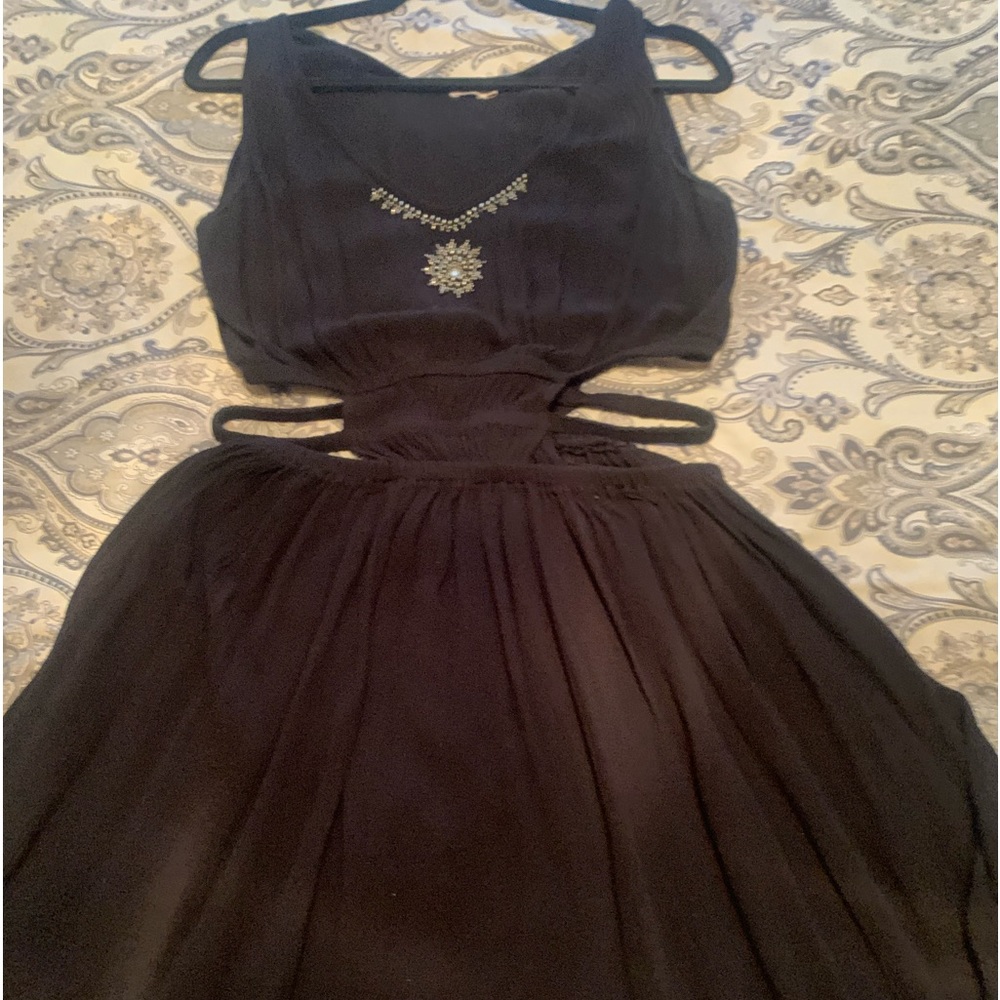 Lua Nova: Black Cut-Out Boho Dress, Size L